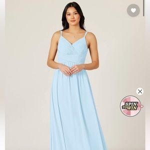 Azazie Blake bridesmaid dress A8 sky blue